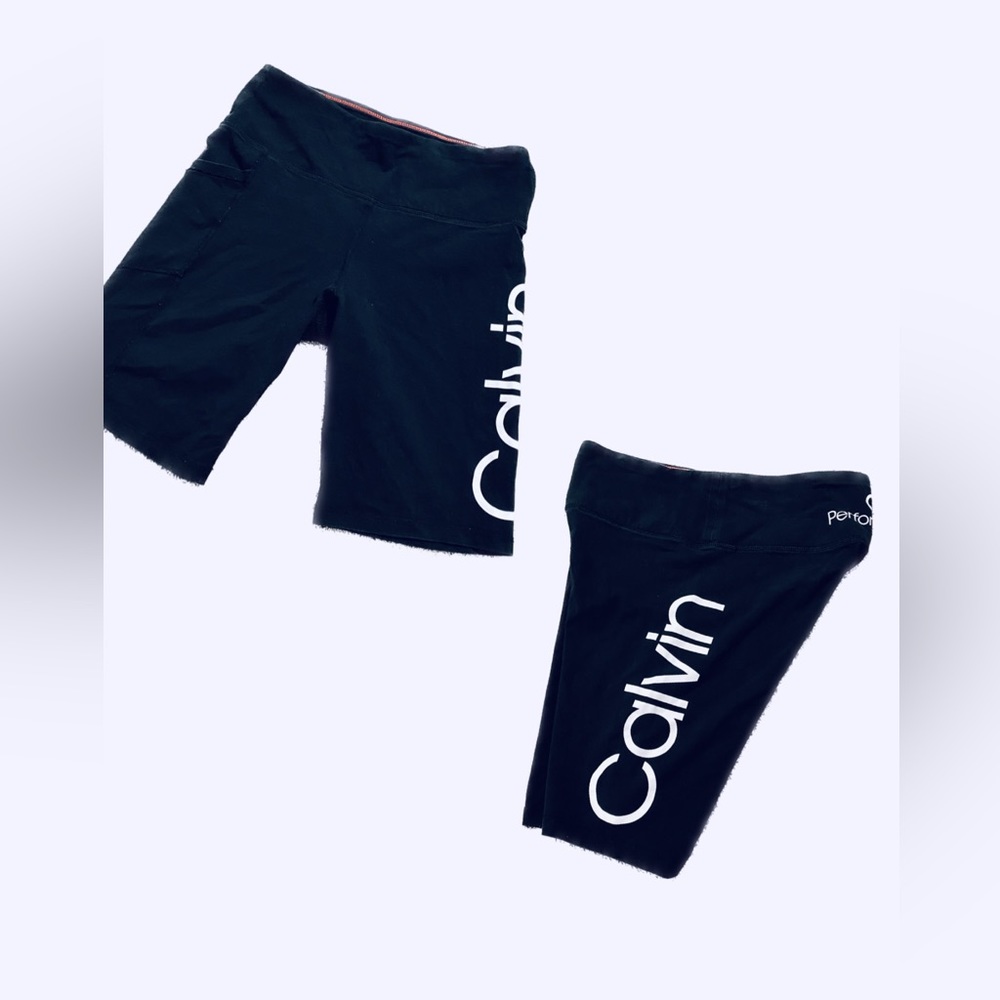 Calvin Klein Performance Biker Shorts Black with Pocket Size Medium